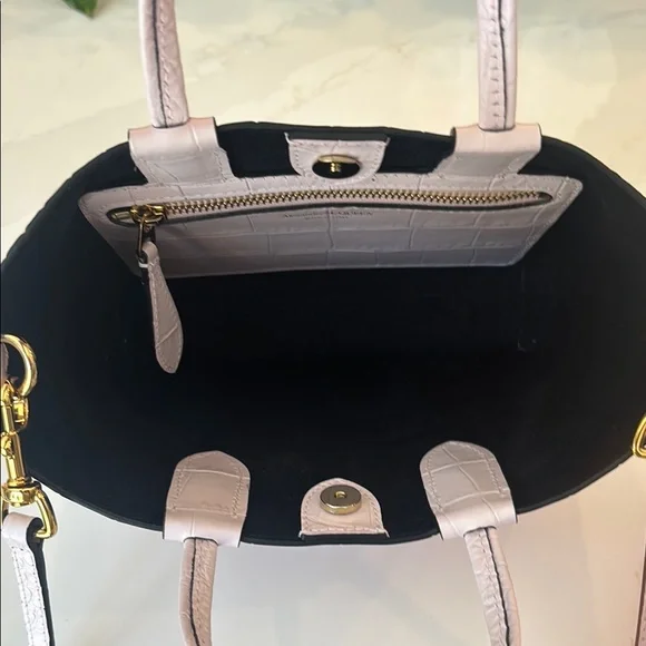 Authentic Alexander McQueen Croc-Embossed Leather Mini Satchel Rare Light Pink - Picture 15 of 17